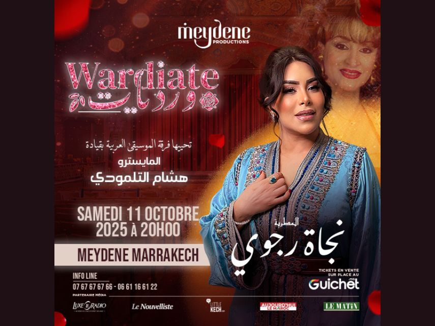 Najat Rajoui en concert – Samedi 11 octobre 2025 à Marrakech